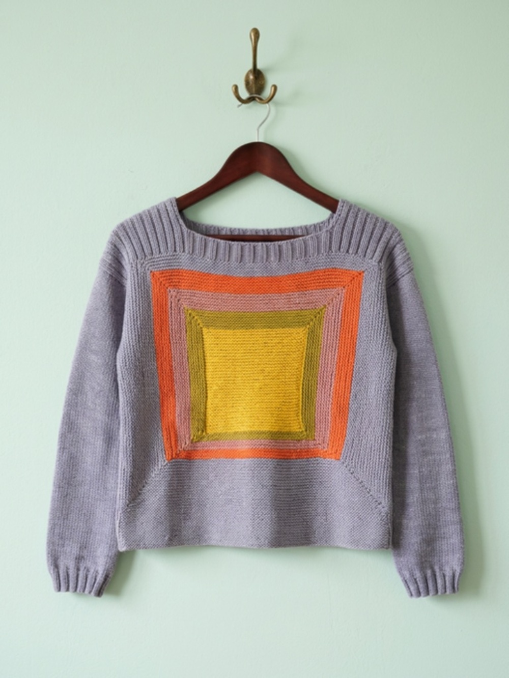 Misha & Puff Mitered Square Sweater Lavender Cotton Kids 8Y